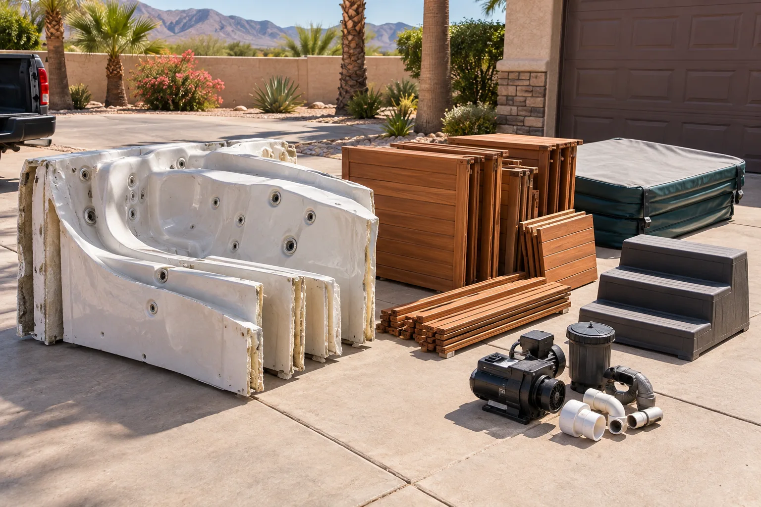 In-ground spa removal access and preparation
