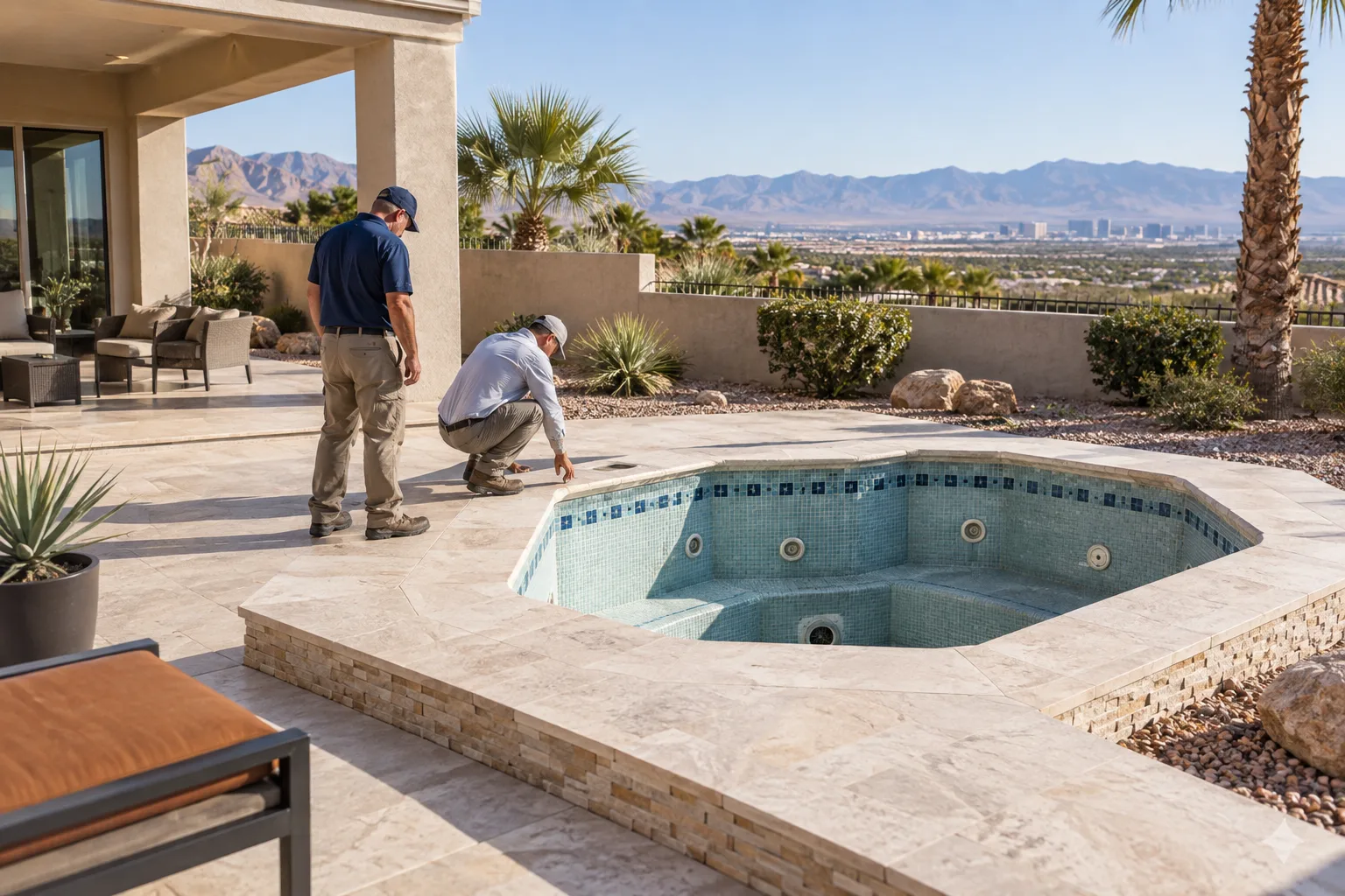 In-ground spa removal in Paradise planning scene